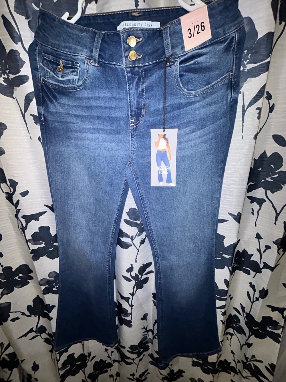 Celebrity Pink Women's Dark Blue Flare Jeans